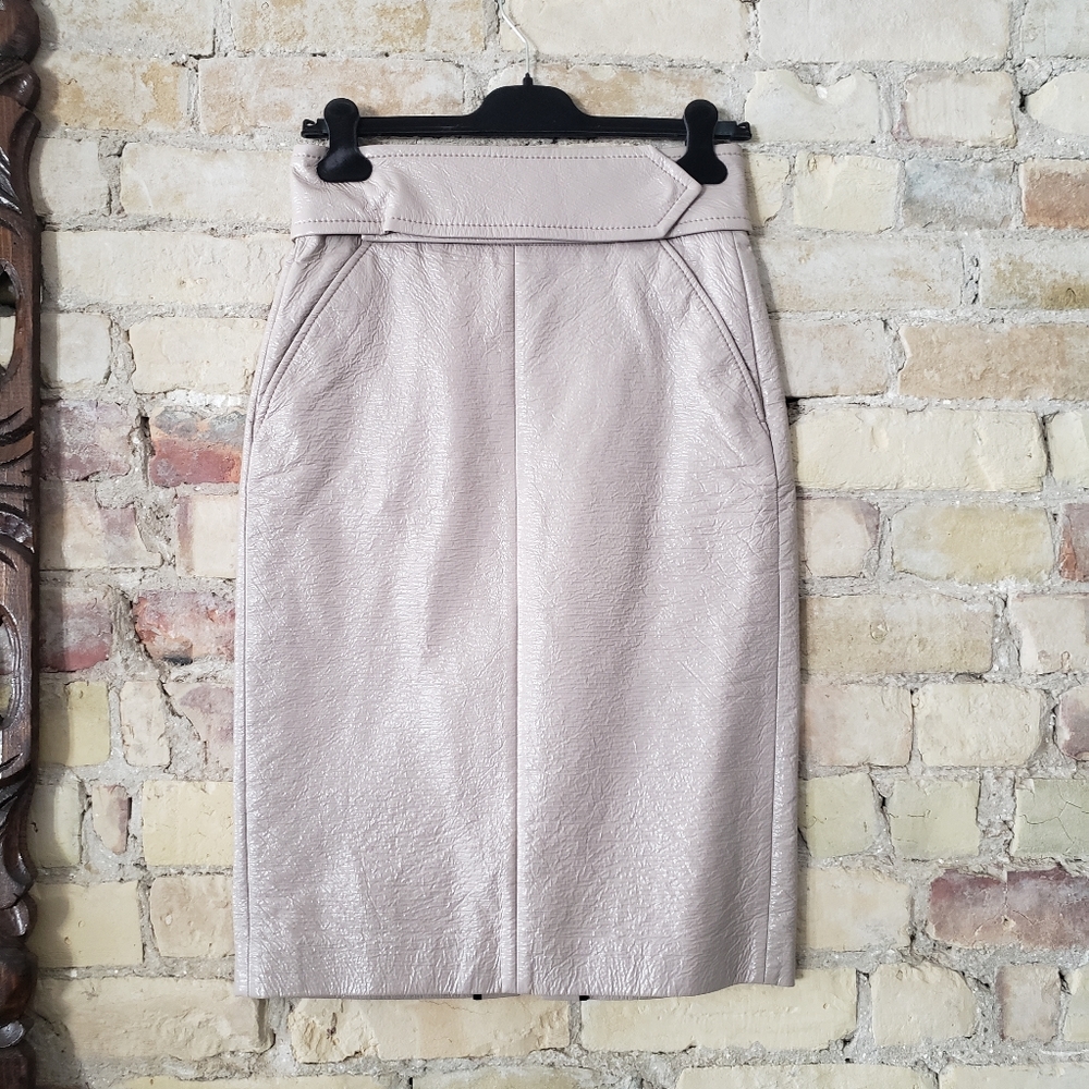 Dorothee Schumacher faux leather like skirt nude light pink size 2